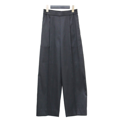 21秋冬 ワイド サテン タック パンツ / ストレート ウエストゴム ストレッチ プルオン