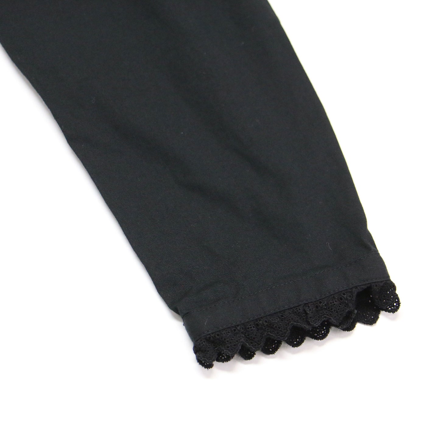 スタンドカラー ロングスリーブ レース ブラウス / シャツ 長袖 タック コットン