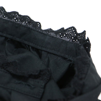 スタンドカラー ロングスリーブ レース ブラウス / シャツ 長袖 タック コットン