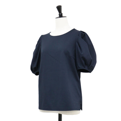 ポンチ パフスリーブ カットソー / Tシャツ 半袖 ストレッチ コットン