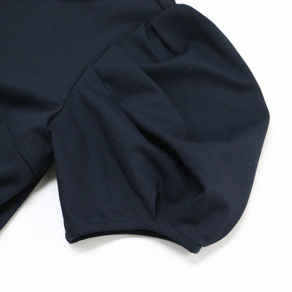 ポンチ パフスリーブ カットソー / Tシャツ 半袖 ストレッチ コットン
