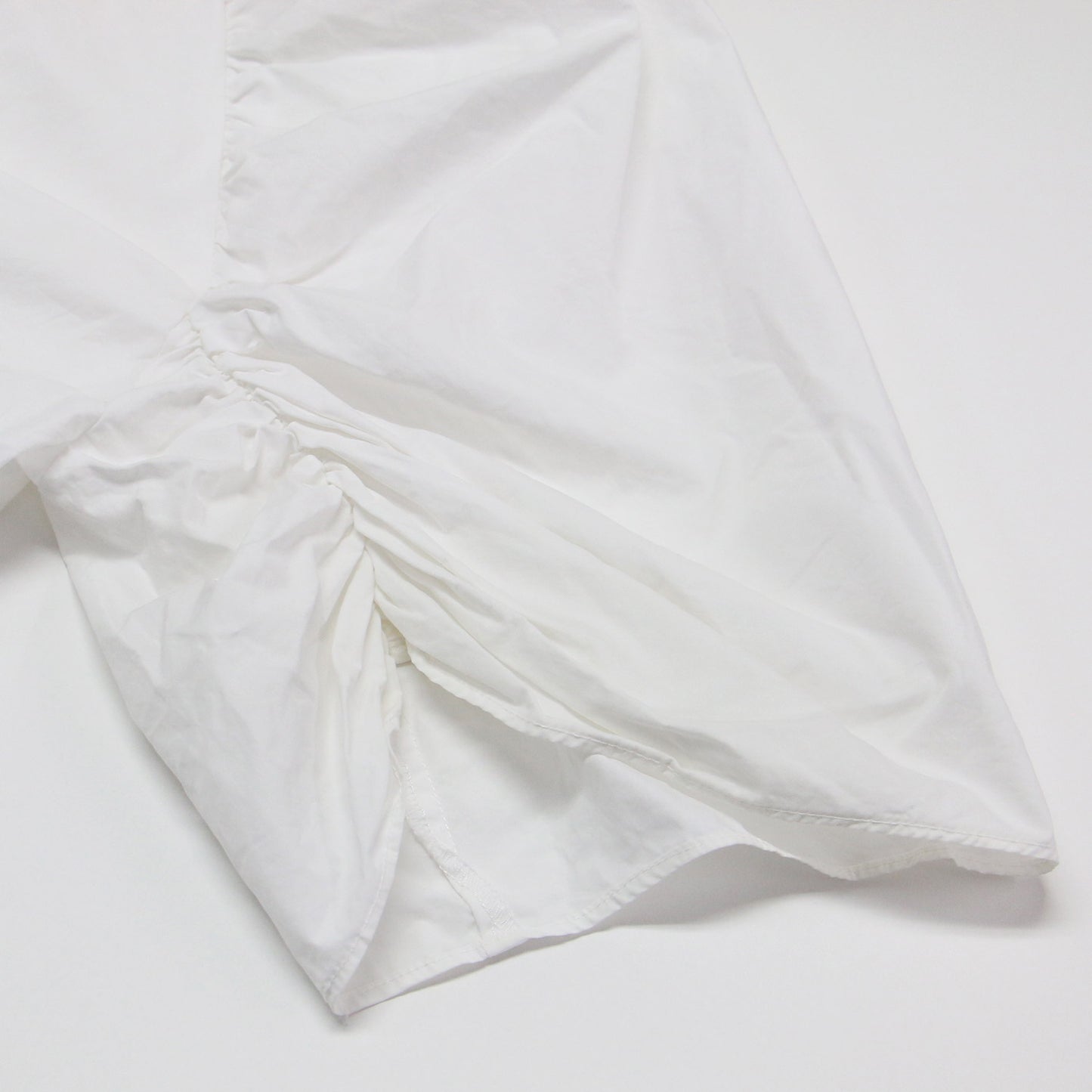 23春夏 ギャザー フレア コットン ブラウス / 半袖 5分袖 綿