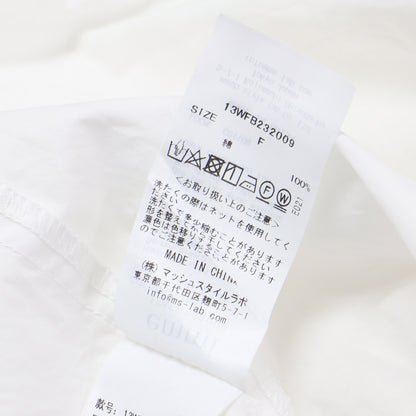 23春夏 ギャザー フレア コットン ブラウス / 半袖 5分袖 綿