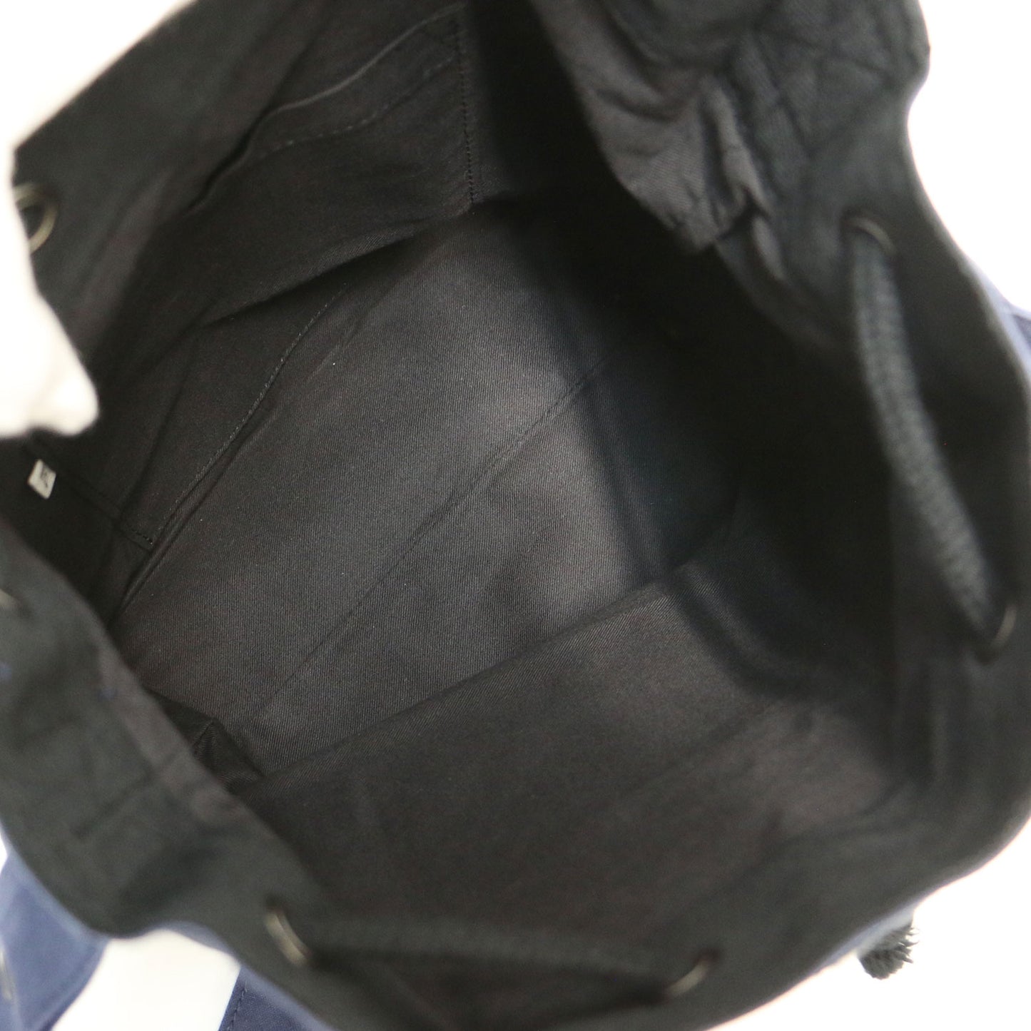 巾着型 ショルダー バッグ / 肩掛け 斜め掛け 切替 コットン