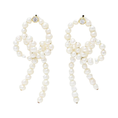 24秋冬 淡水パール ループ ピアス / Loop-the-Loop Earrings 両耳用