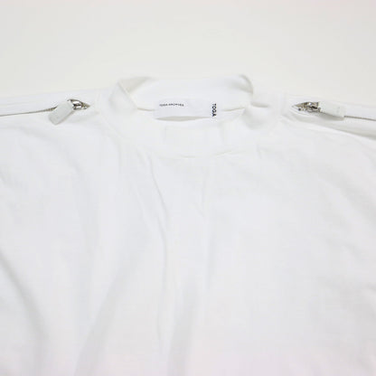 25春夏 コットン ジャージー ジップ Tシャツ / COTTON JERSEY ZIP T-SHIRT モックネック 半袖 ショート丈