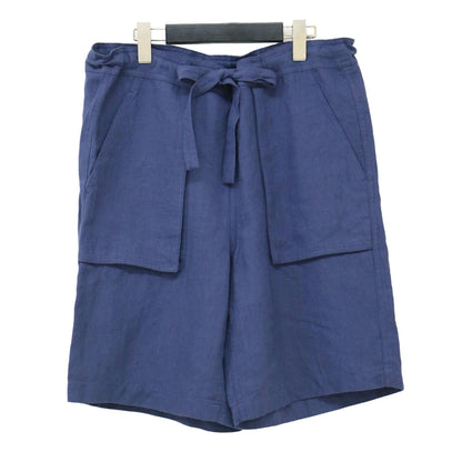 LA BOUCLE リネン キャンバス イージー ショーツ / ショートパンツ ひざ丈 ウエストリボン