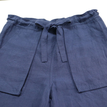 LA BOUCLE リネン キャンバス イージー ショーツ / ショートパンツ ひざ丈 ウエストリボン