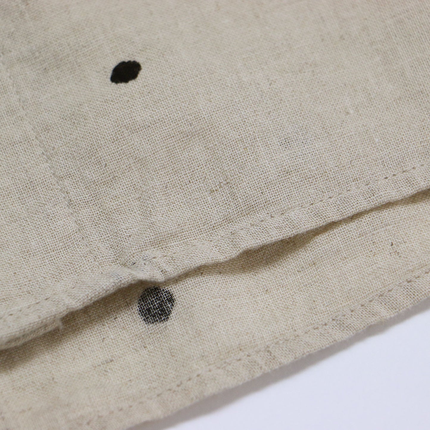 24春夏 コットン リネン ラウンドカラー 半袖 シャツ / ブラウス 丸襟 ドット柄