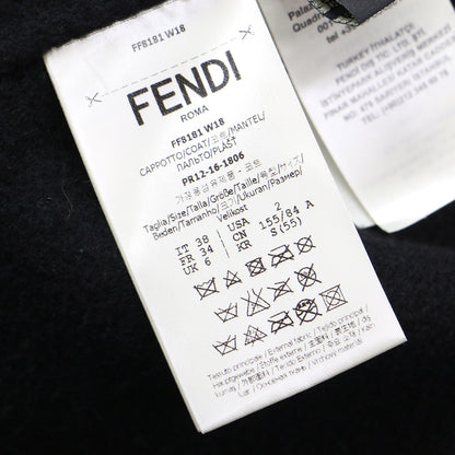 シルバーフォックス カシミヤ コート / FF8181 W18 ノーカラー ミドル丈 リアルファー
