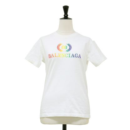 BBロゴ レインボー 刺繍 Tシャツ / カットソー 半袖 クルーネック コットン