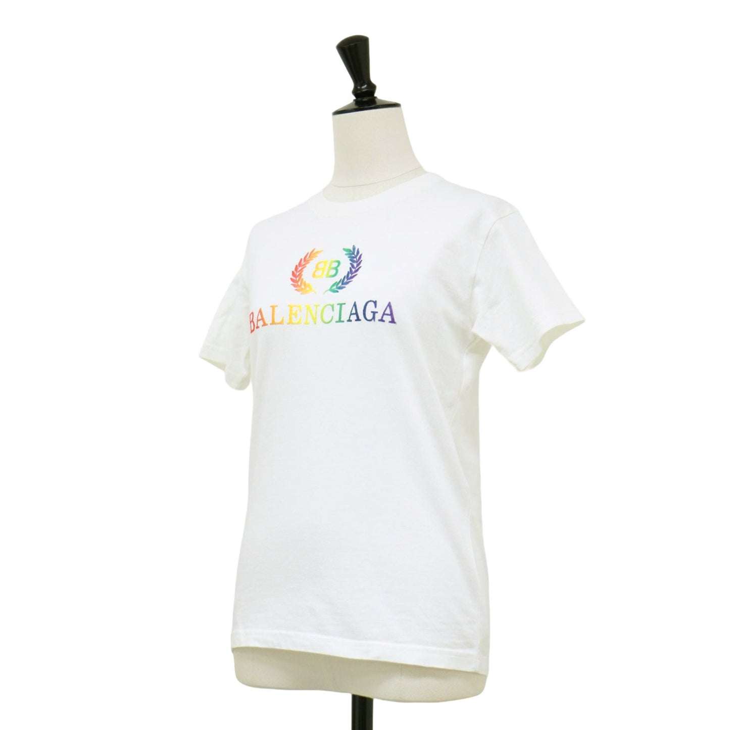 BBロゴ レインボー 刺繍 Tシャツ / カットソー 半袖 クルーネック コットン