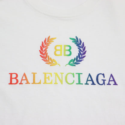 BBロゴ レインボー 刺繍 Tシャツ / カットソー 半袖 クルーネック コットン
