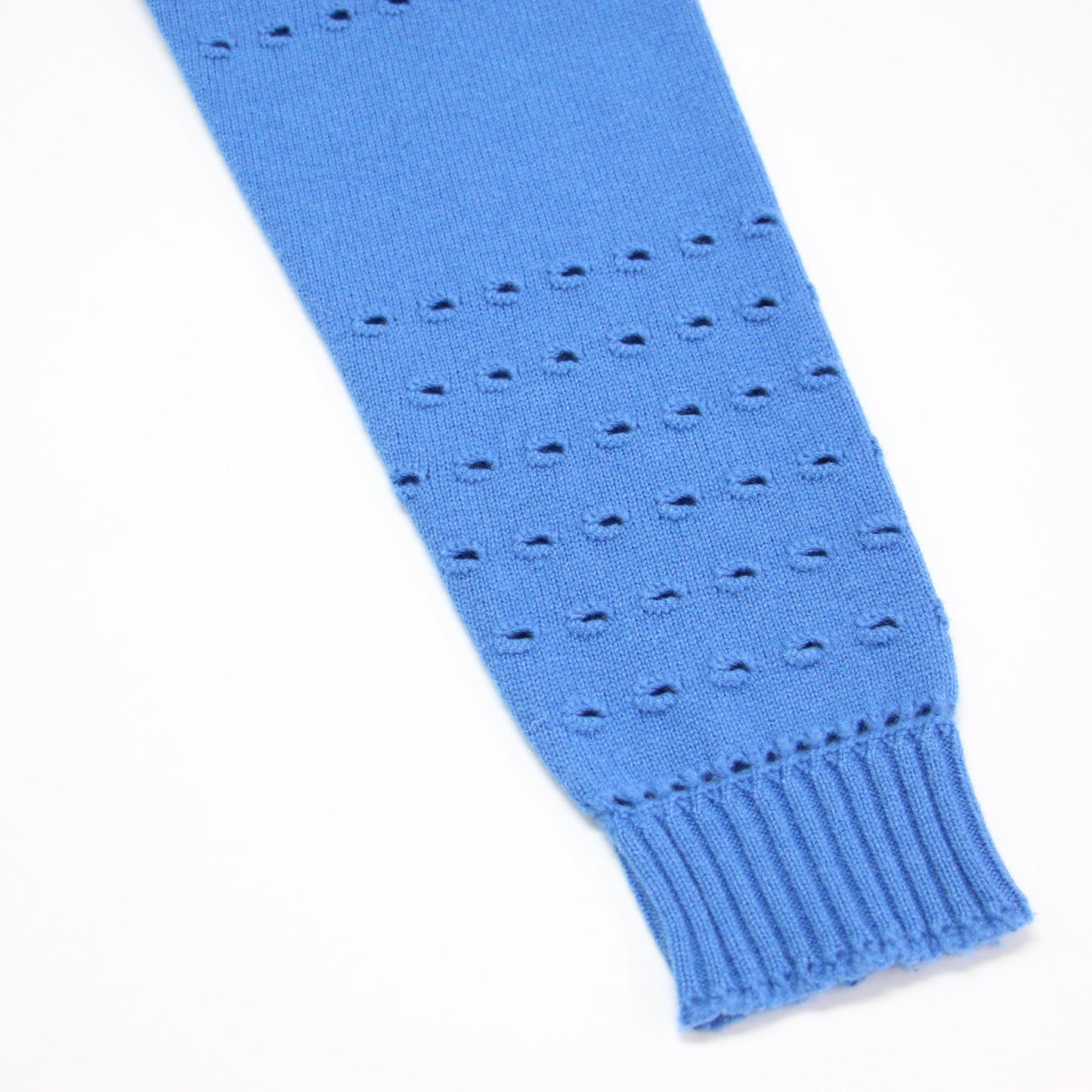 ウール 透かし編み ワイド ニット / プルオーバー ショート丈 クルーネック 長袖