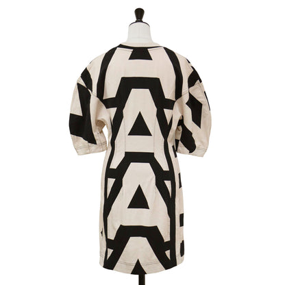 シームド モノグラム ドレス / SEAMED MONOGRAM DRESS ワンピース ミニ丈 半袖 バルーンスリーブ コットン
