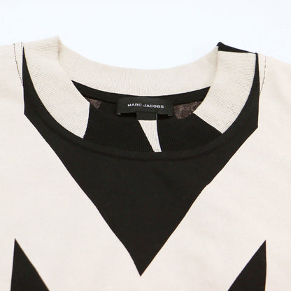 シームド モノグラム ドレス / SEAMED MONOGRAM DRESS ワンピース ミニ丈 半袖 バルーンスリーブ コットン
