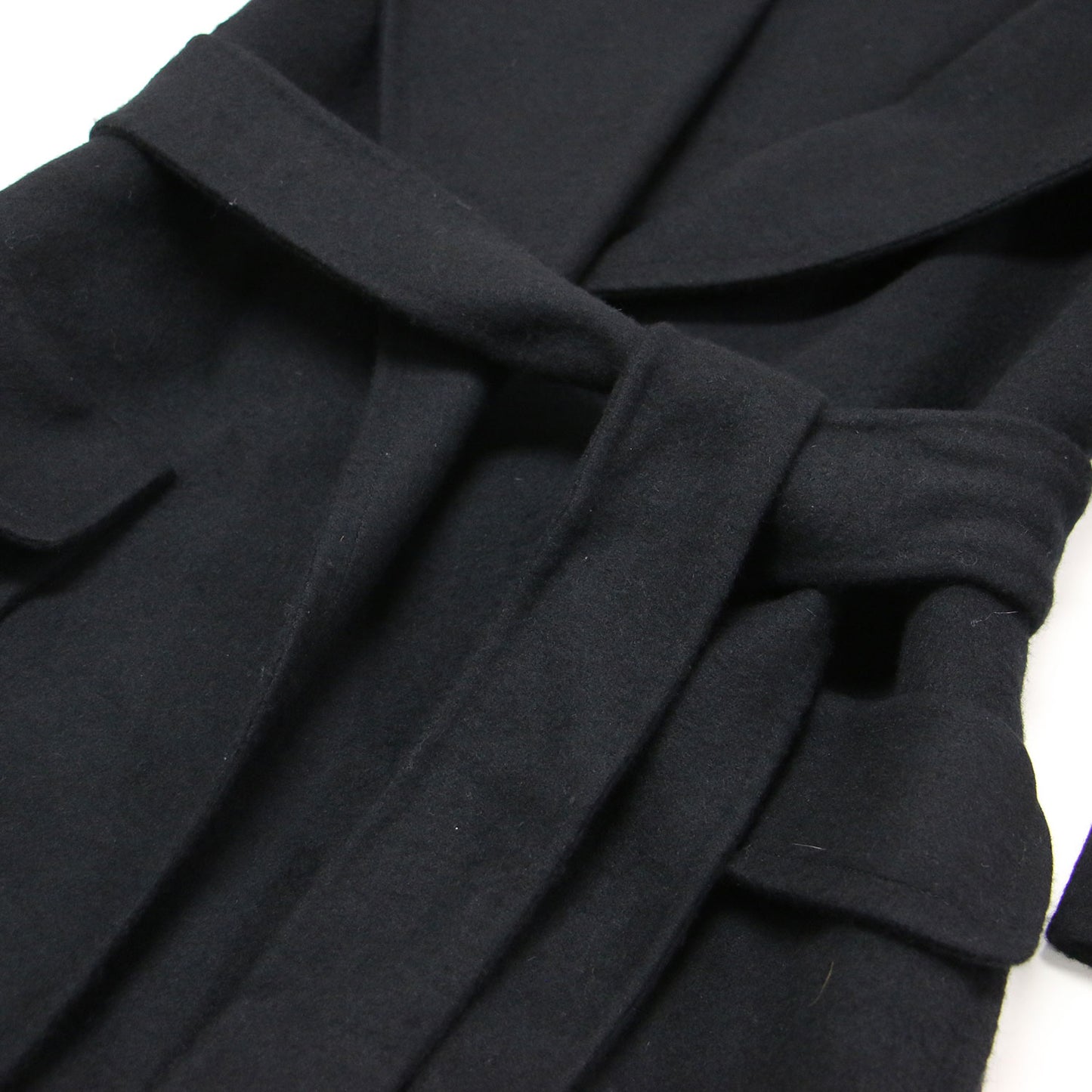 ウール リバー ガウン コート / ロング ショールカラー ベルト付き オーバーサイズ