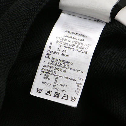 × Disney ショート丈 スウェット パーカー / フーディ プルオーバー ワッペン 長袖 裏毛 コットン