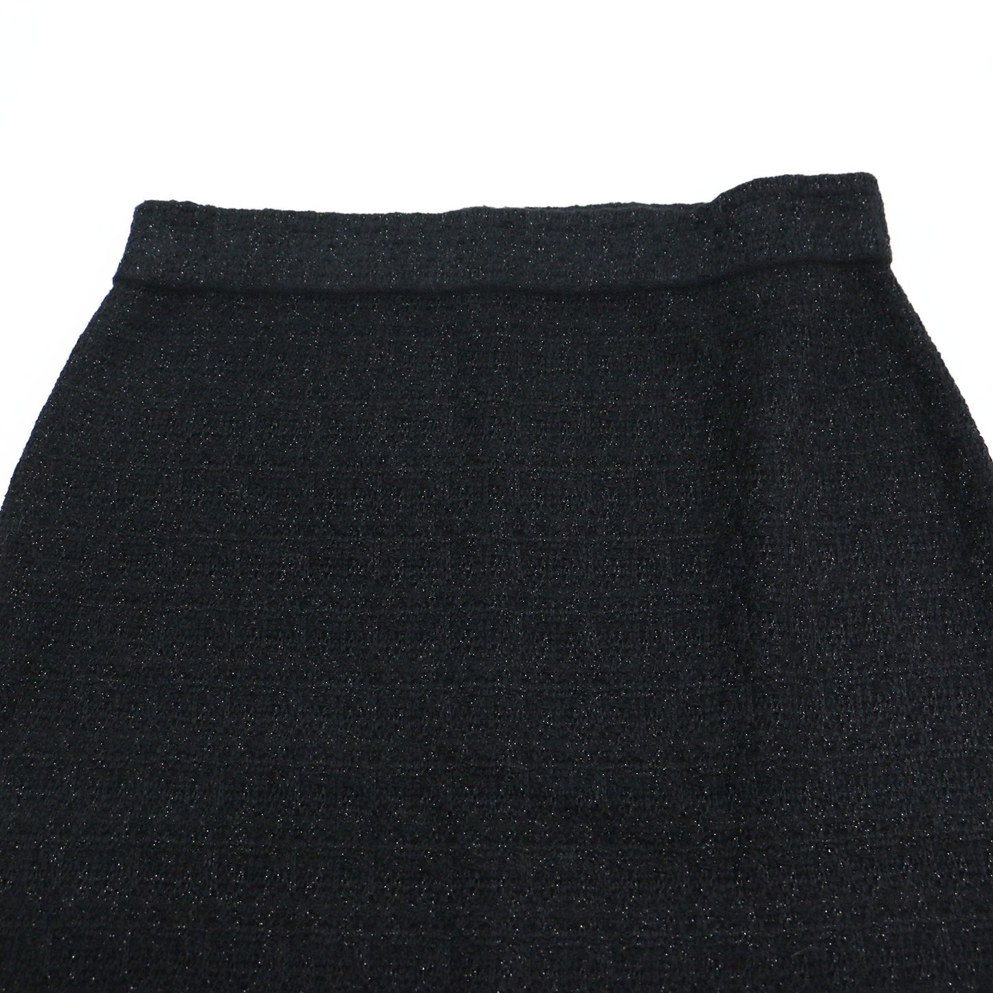 ツイード ニット カーデ スカート セットアップ / ノーカラー ロング丈 タイト 金ボタン フリンジ