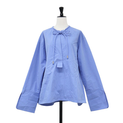 フロント ストリング シャツ / ブラウス プルオーバー 長袖 スキッパーカラー