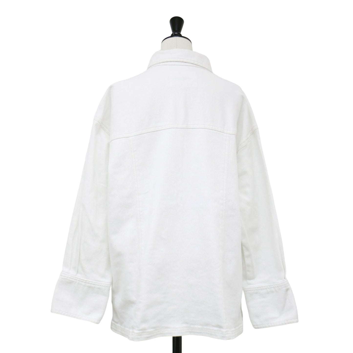 24春夏 オーバーサイズ デニム シャツ / 長袖 サイドスリット ストレッチ コットン