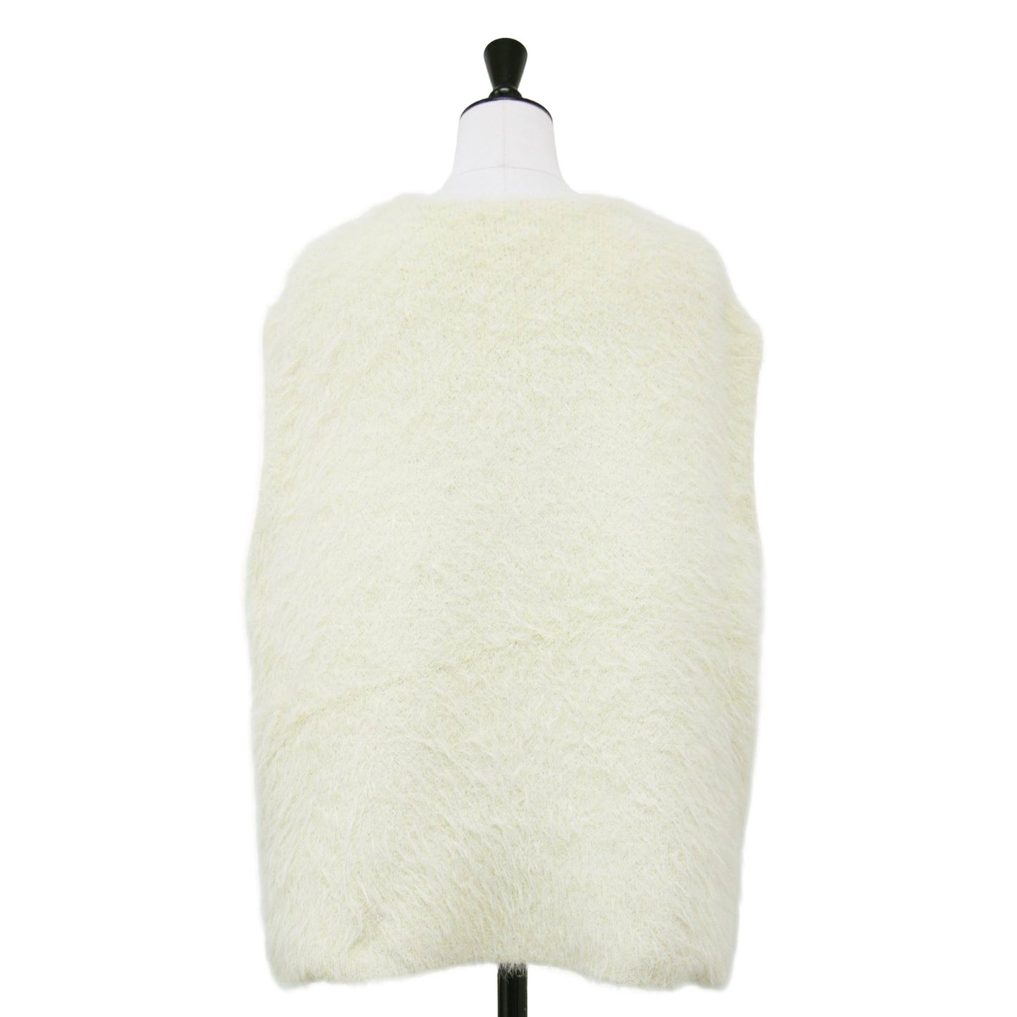 24秋冬 Ｖネック シャギー ニット ベスト / プルオーバー ノースリーブ ファー