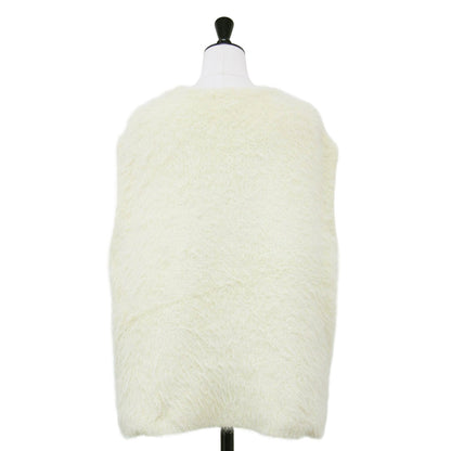 24秋冬 Ｖネック シャギー ニット ベスト / プルオーバー ノースリーブ ファー