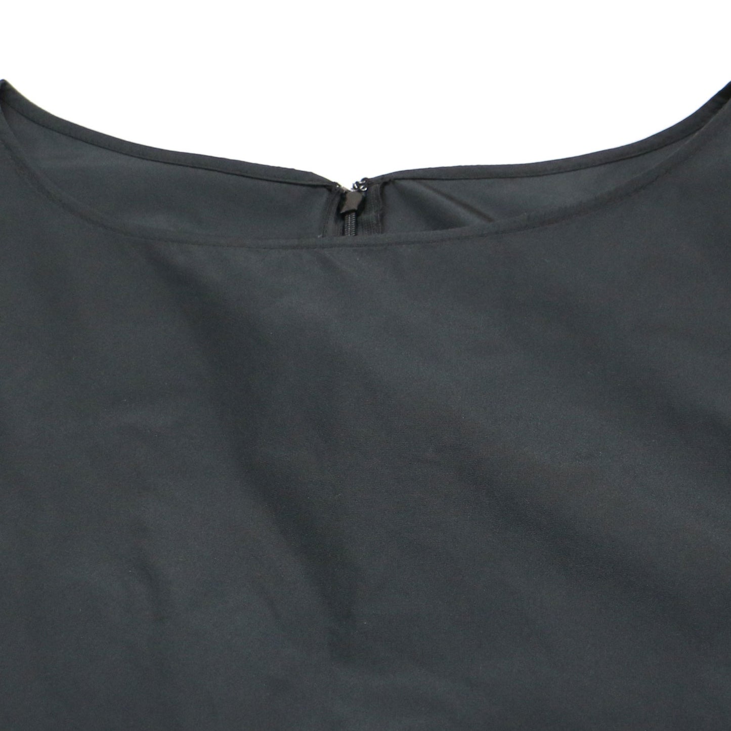 タフタ ボリューム ドレス / ワンピース ロング ボートネック ノースリーブ ギャザー Aライン