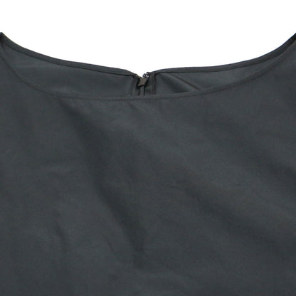 タフタ ボリューム ドレス / ワンピース ロング ボートネック ノースリーブ ギャザー Aライン