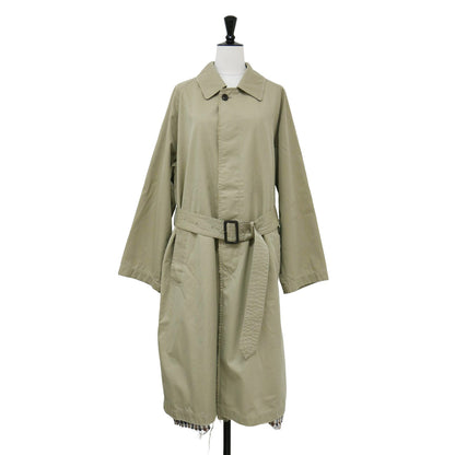 × INSCRIRE × Bshop 24春夏 バルマカーンコート / ステンカラーコート クラッシュ加工 ダメージ加工 USED加工 チェック柄 コットン