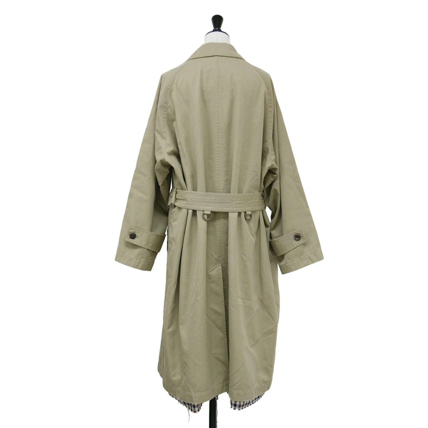 × INSCRIRE × Bshop 24春夏 バルマカーンコート / ステンカラーコート クラッシュ加工 ダメージ加工 USED加工 チェック柄 コットン