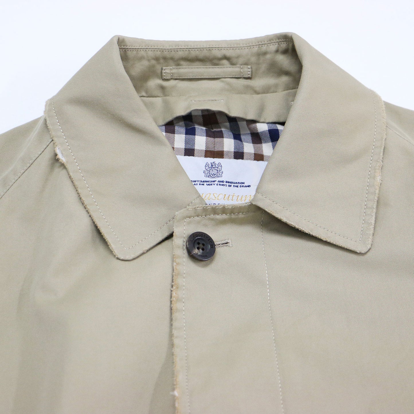 × INSCRIRE × Bshop 24春夏 バルマカーンコート / ステンカラーコート クラッシュ加工 ダメージ加工 USED加工 チェック柄 コットン