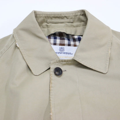 × INSCRIRE × Bshop 24春夏 バルマカーンコート / ステンカラーコート クラッシュ加工 ダメージ加工 USED加工 チェック柄 コットン