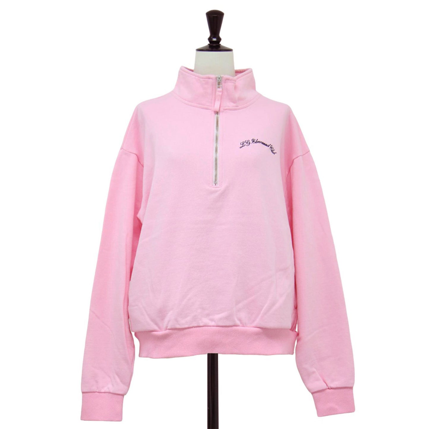 × SHIPS 別注 25春夏 ハーフ ジップ プルオーバー / スウェット ショート丈 長袖 スタンドカラー ロゴ 刺繍 裏毛 コットン