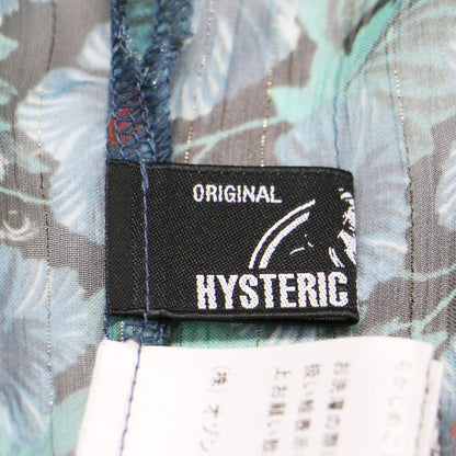 ブラック キャッツ フラワー 総柄 プルオーバー ブラウス / 7分袖 オフショルダー ギャザー 花柄 シフォン