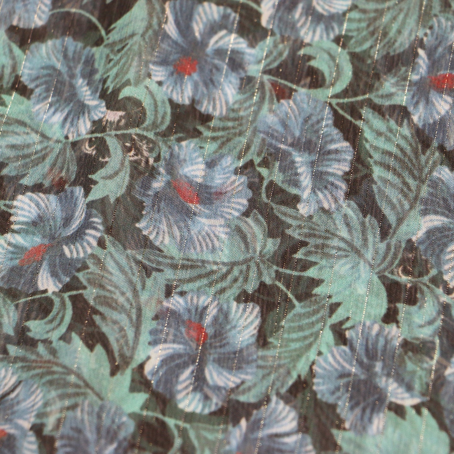 ブラック キャッツ フラワー 総柄 プルオーバー ブラウス / 7分袖 オフショルダー ギャザー 花柄 シフォン