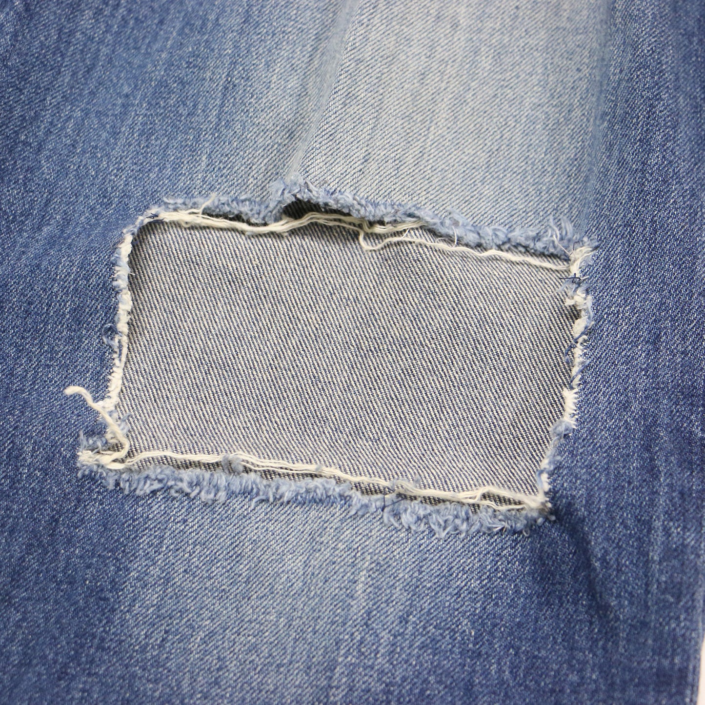 KC加工 ワイド デニムパンツ / ハイウエスト ダメージ加工 コットン