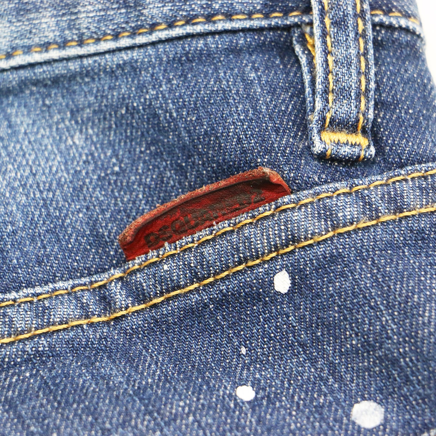スキニー デニム パンツ / スリム ダメージ加工 ペイント加工 ストレッチ コットン