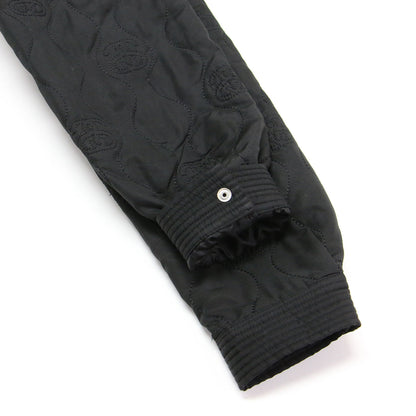 総柄 キルティング フード ジャケット / ブルゾン ショート丈 長袖 ジップアップ 中わた