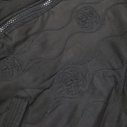 総柄 キルティング フード ジャケット / ブルゾン ショート丈 長袖 ジップアップ 中わた