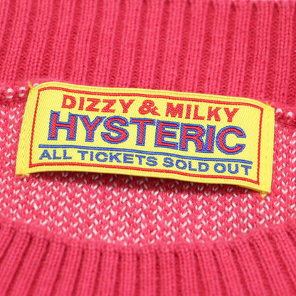 24春夏 ウサギ柄 ダブルジャガード プルオーバー ニット / SAD SONG ショート丈 長袖 クルーネック コットン