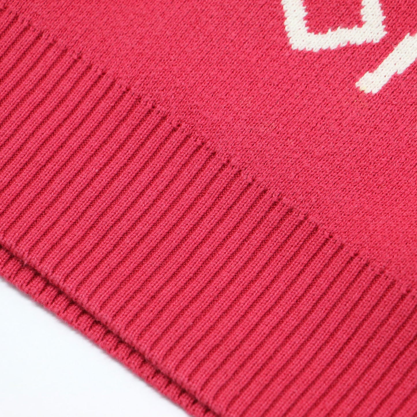 24春夏 ウサギ柄 ダブルジャガード プルオーバー ニット / SAD SONG ショート丈 長袖 クルーネック コットン