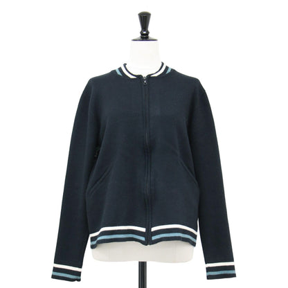 バックロゴ ニット ブルゾン / ジャケット カーディガン ジップアップ リブ