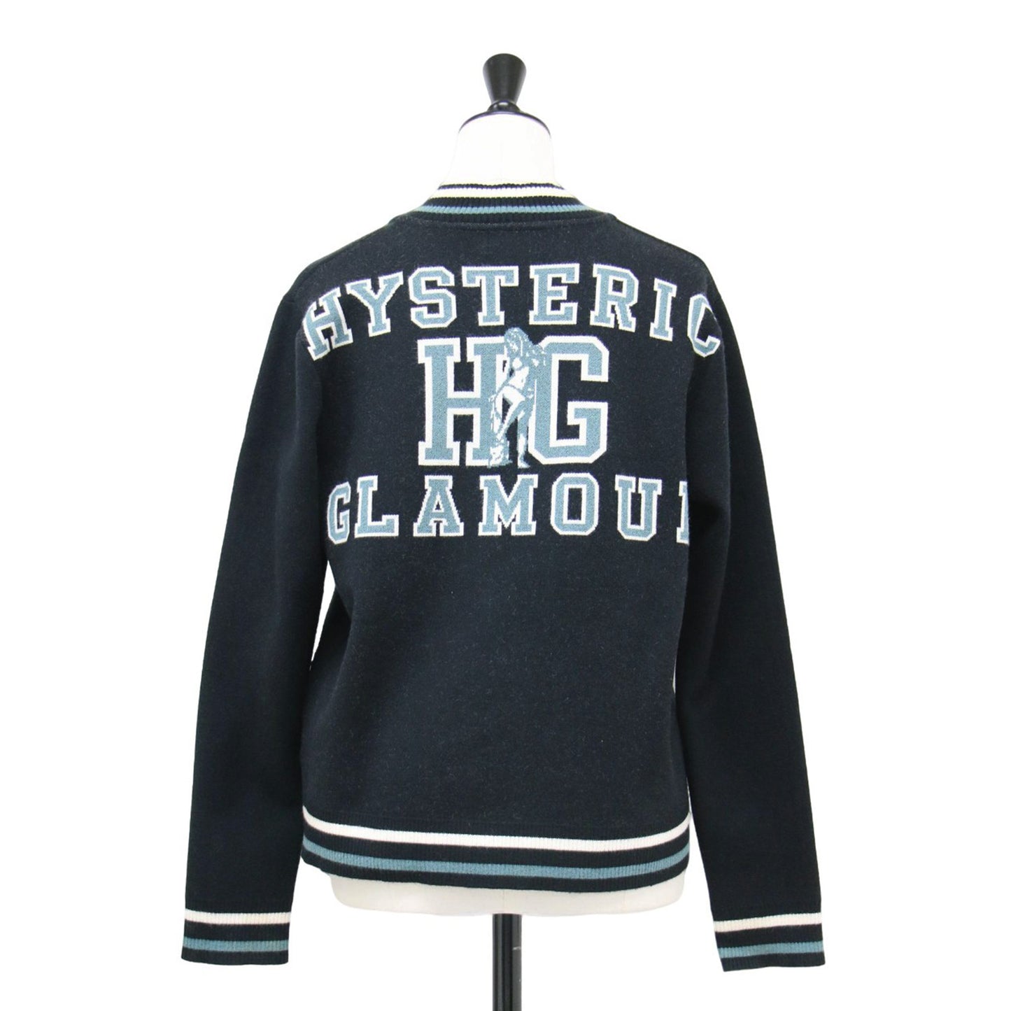 バックロゴ ニット ブルゾン / ジャケット カーディガン ジップアップ リブ