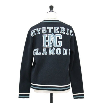 バックロゴ ニット ブルゾン / ジャケット カーディガン ジップアップ リブ