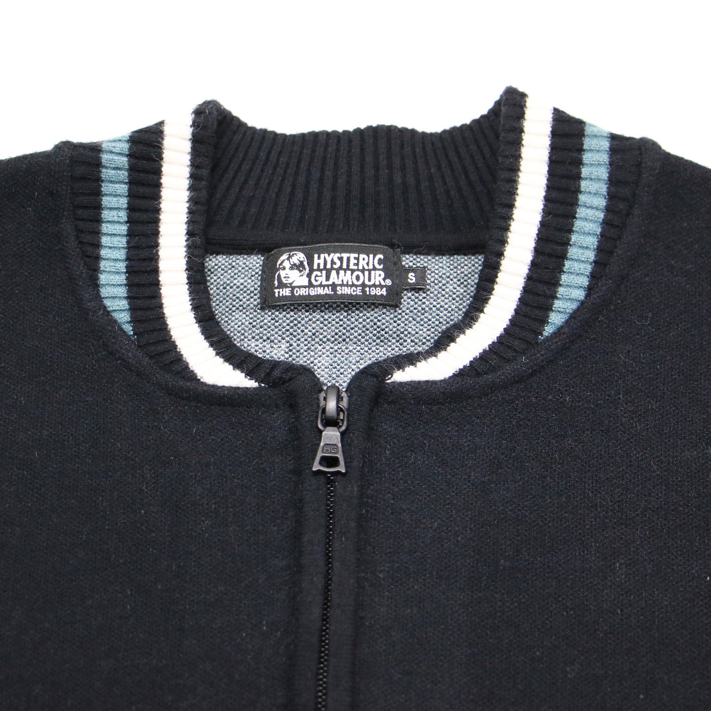 バックロゴ ニット ブルゾン / ジャケット カーディガン ジップアップ リブ