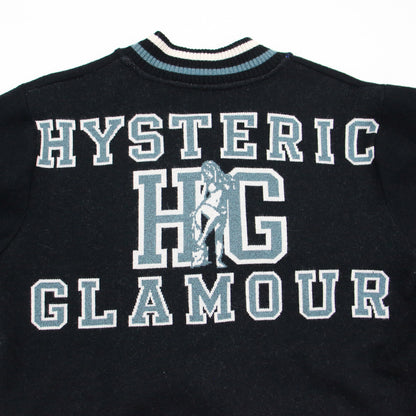 バックロゴ ニット ブルゾン / ジャケット カーディガン ジップアップ リブ