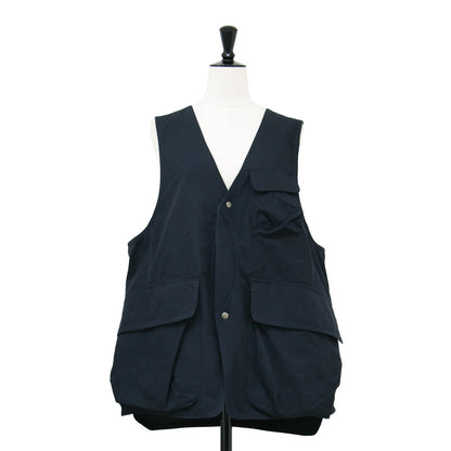 22秋冬 コットン ウェザー クロス ハンティング ベスト / ジレ Vネック ポケット