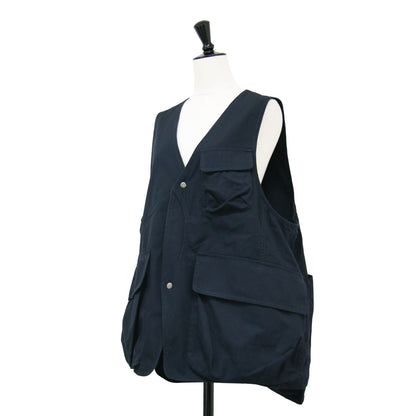 22秋冬 コットン ウェザー クロス ハンティング ベスト / ジレ Vネック ポケット