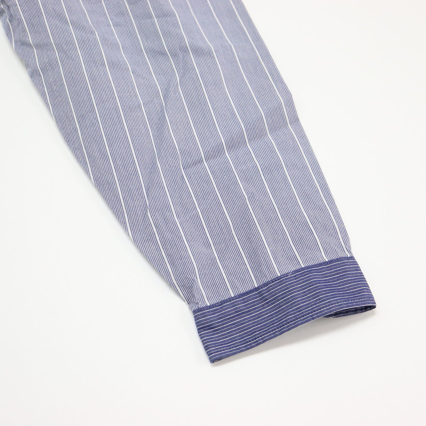 × TORI-TO チャイナ シャツ / チュニック 長袖 バンドカラー ストライプ パッチワーク コットン